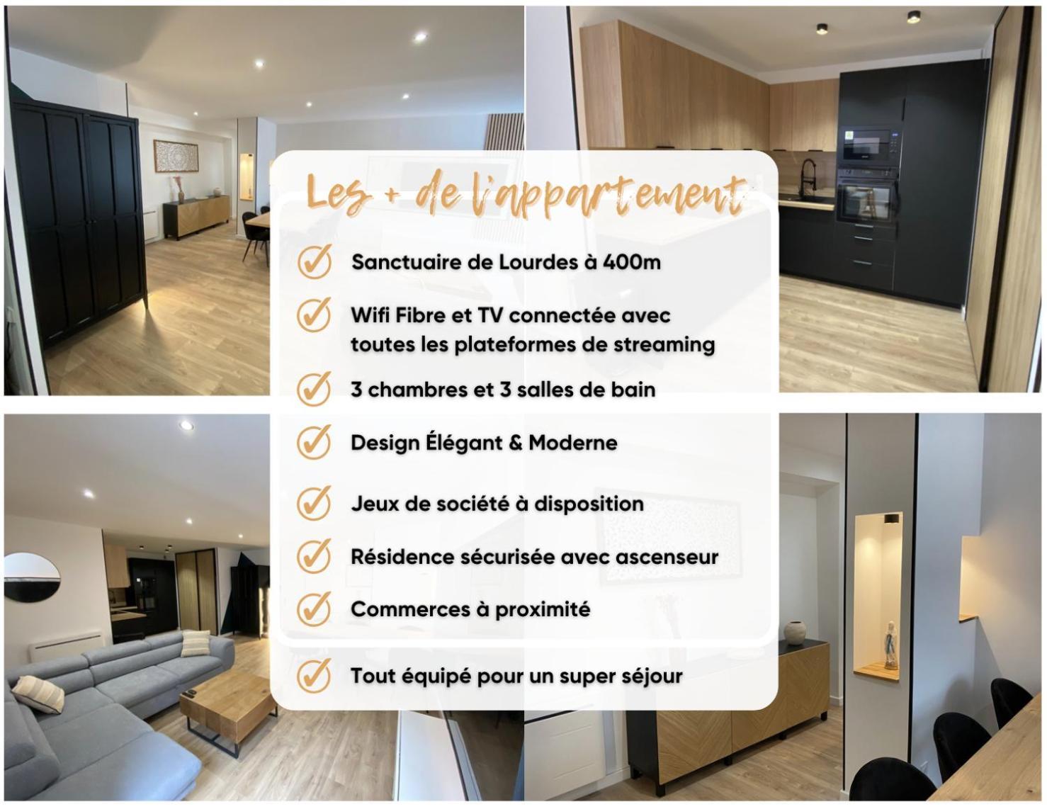 Madonna Elegance, Proche Sanctuaire, 95M2 Apartment Lourdes Luaran gambar